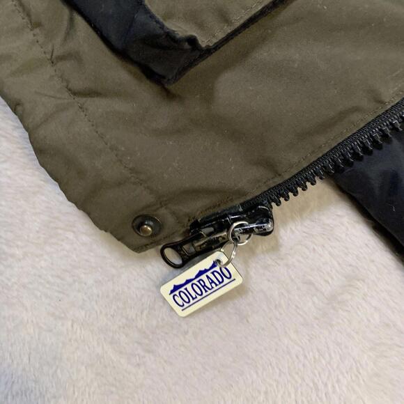 VINTAGE 90s Woolrich Jacket Mens Medium Green Full‎ Zip Hiking Hiker Outdoors B3 - Picture 8 of 16